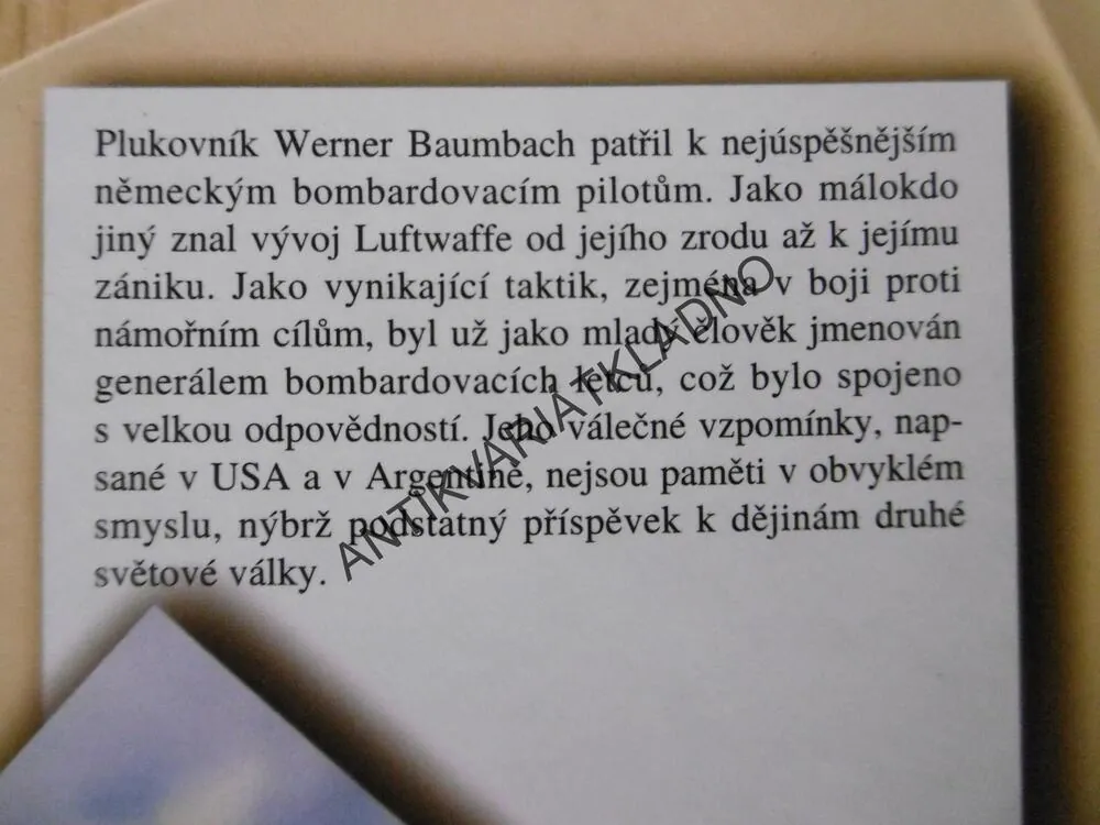 PŘÍLIŠ POZDĚ? WERNER BAUMBACH, **an