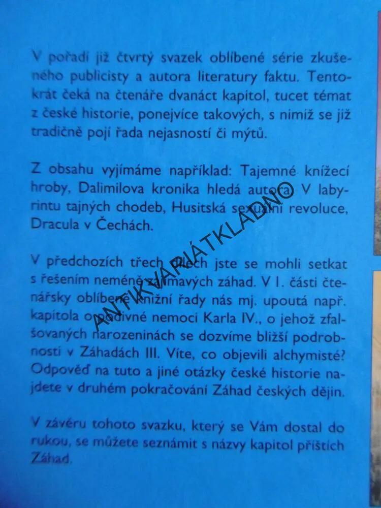 ZÁHADY ČESKÝCH DĚJIN IV, JAN BAUER, **an