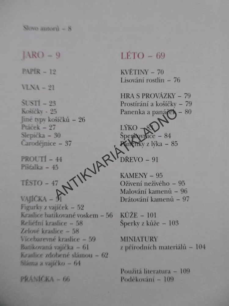NÁPADY PRO JARO A LÉTO, KOCIÁNOVÁ, TICHÝ, BENEDIKTOVÁ, KOCIÁN, **an
