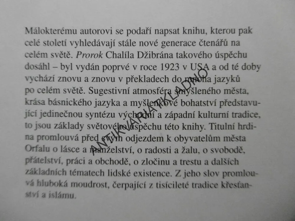 PROROK, CHALÍL DŽIBRÁN, **an