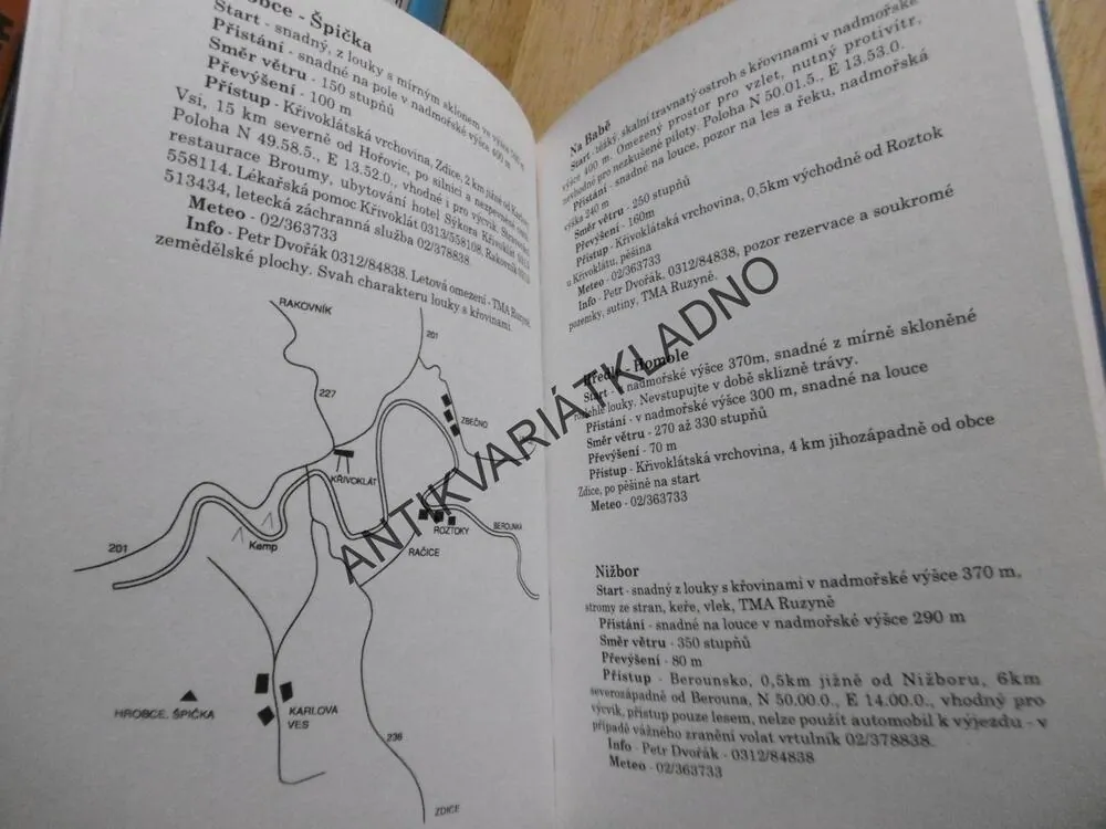 LETOVÁ MÍSTA PRO PARAGLIDING A ZÁVĚSNÉ KLUZÁKY, JAROSLAV JINDRA A KOLEKTIV, **an