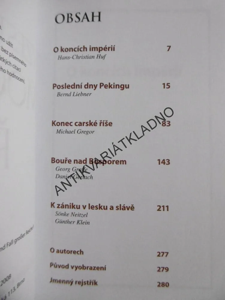 VZESTUP A PÁD MOCNÝCH ŘÍŠÍ, HANS-CHRISTIAN HUF, **an