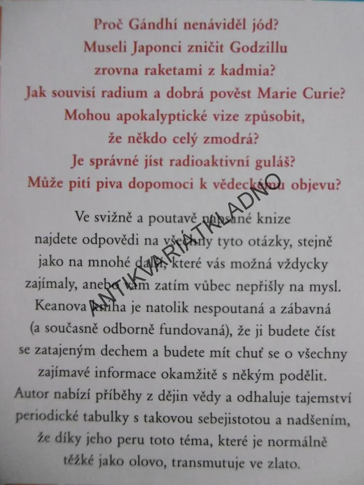 MIZEJÍCÍ LŽÍCE, RŮŽOVÝ SNÍH A JISKŘÍCÍ BONBONY, SAM KEAN, **an
