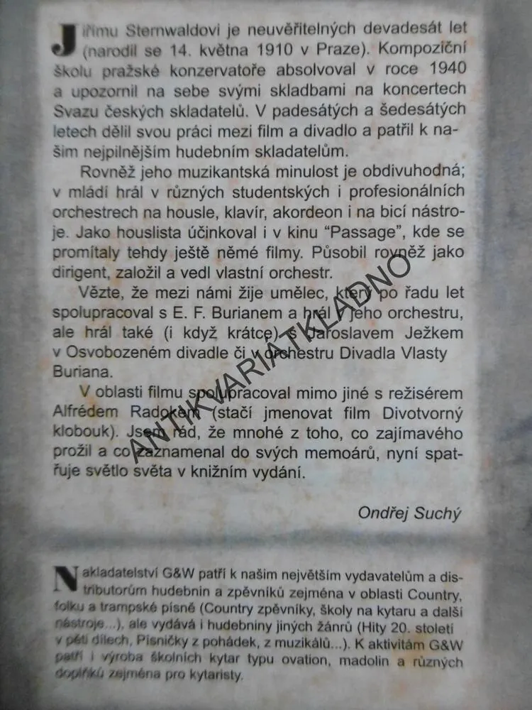 PLNÁ NÁRUČ VZPOMÍNEK, JIŘÍ STERNWALD, **an