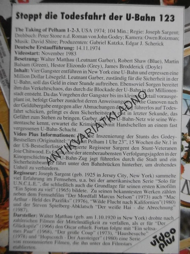 FILM. KARTIČKY, NĚMECKO, ČASOPIS VIDEO PLUS, 17KS