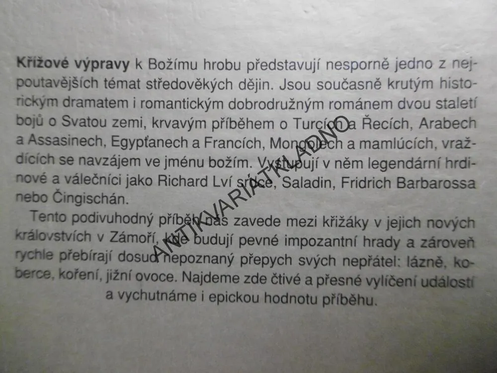 KŘÍŽOVÉ VÝPRAVY, ANTONY BRIDGE, HISTORIE VÁLKA, **an