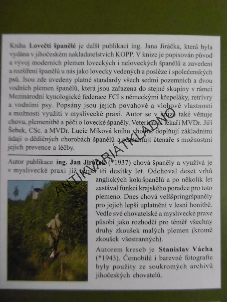 LOVEČTÍ ŠPANĚLÉ, JAN JIRÁČEK, **an