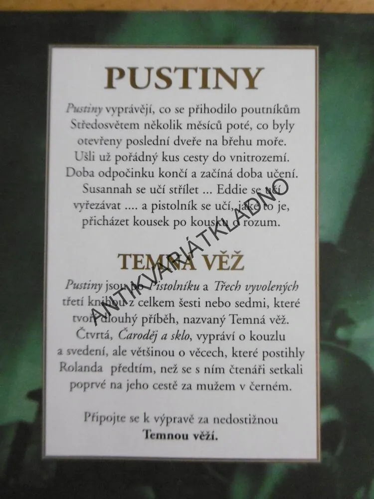 TEMNÁ VĚŽ, PUSTINY, STEPHEN KING, **an