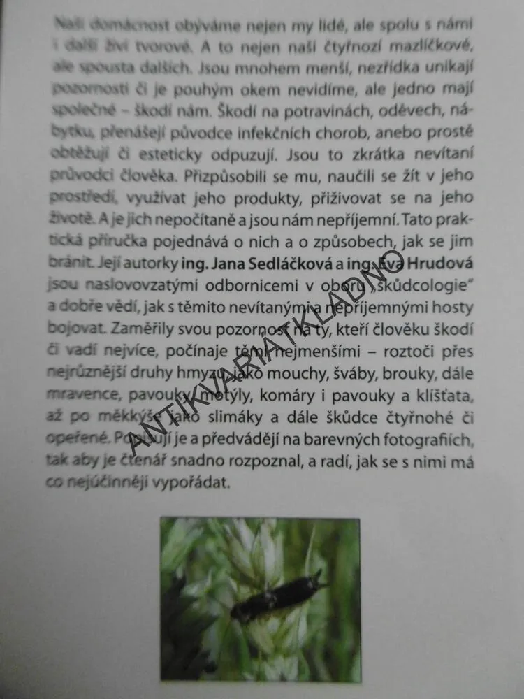 ŠKODLIVÍ A OBTÍŽNÍ ŽIVOČICHOVÉ KOLEM NÁS, JANA SEDLÁČKOVÁ, **an