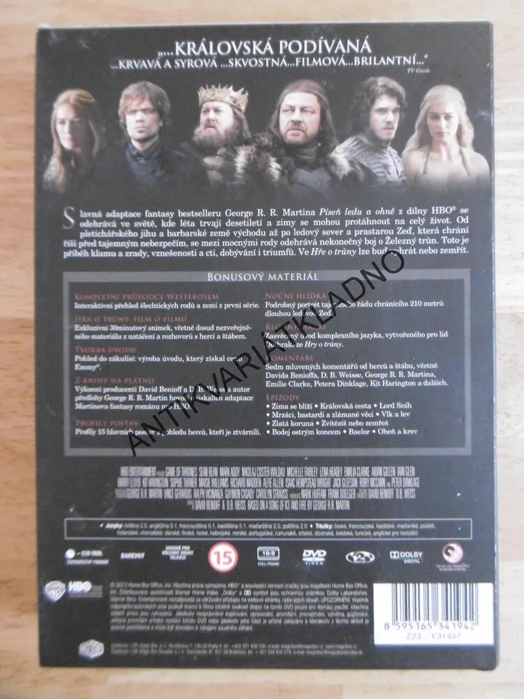 HRA O TRŮNY, PRVNÍ SÉRIE, DVD FILM