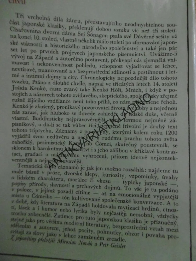 ZÁPISKY Z VOLNÝCH CHVIL, **an