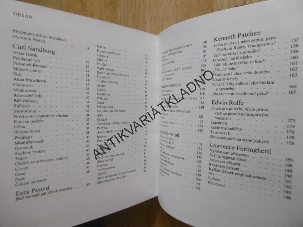 HOROSKOP ORLOJE, 14 AMERICKÝCH BÁSNÍKŮ, **an 