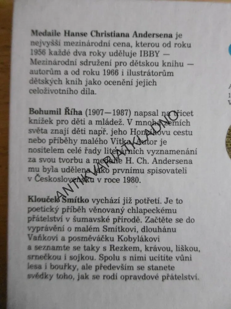 KLOUČEK SMÍTKO, BOHUMIL ŘÍHA, **an