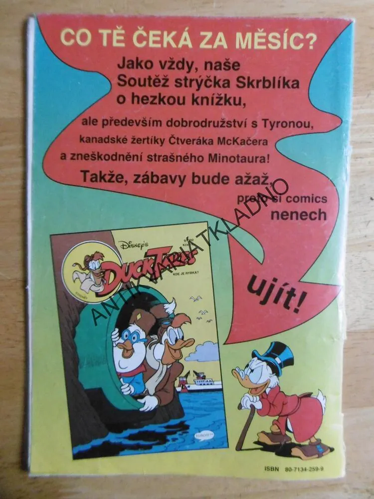 DUCK TALES, KAČEŘÍ PŘÍBĚHY, 8/1992, KOMIKS, DISNEY