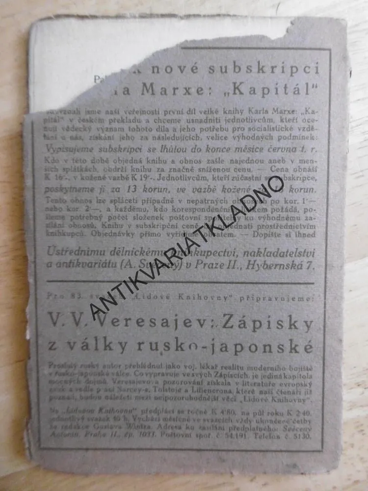 STARÉ ČESKÉ VÁLEČNICTVÍ, ANTONÍN BOUČEK, 1915