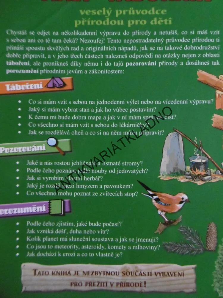 MALÝ TÁBORNÍK, VESELÝ PRŮVODCE PŘÍRODOU PRO DĚTI, **an