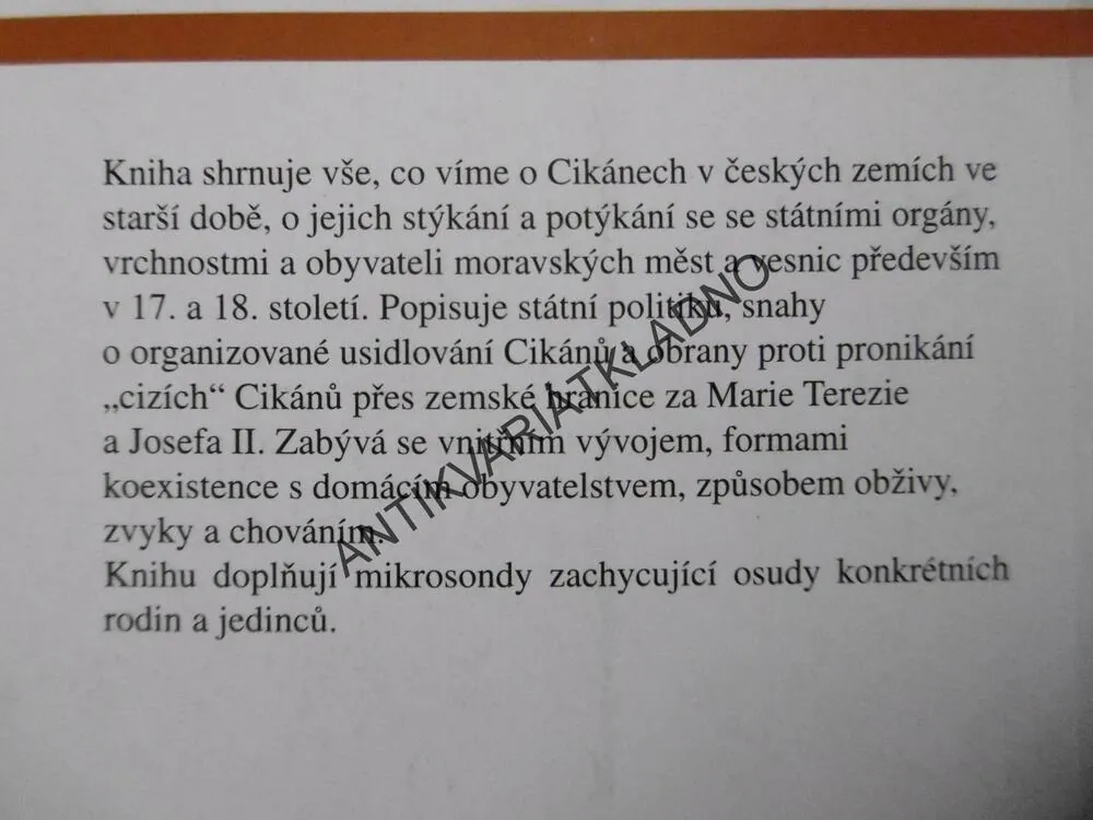 CIKÁNI NA MORAVĚ V 15. AŽ 18. STOLETÍ, JIŘÍ HANZAL, **an