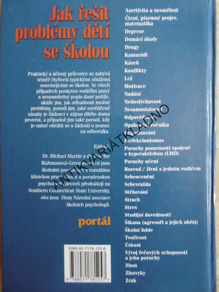 JAK ŘEŠIT PROBLÉMY DĚTÍ SE ŠKOLOU, MICHAEL MARTIN, **an