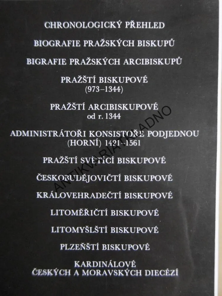 DĚJINY PRAŽSKÉ ARCIDIECÉZE V DATECH, JIŘÍ KETTNER, **an