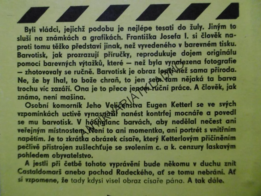 PAMĚTI KOMORNÍKA CÍSAŘE FRANTIŠKA JOSEFA I., MILAN HODÍK, **an