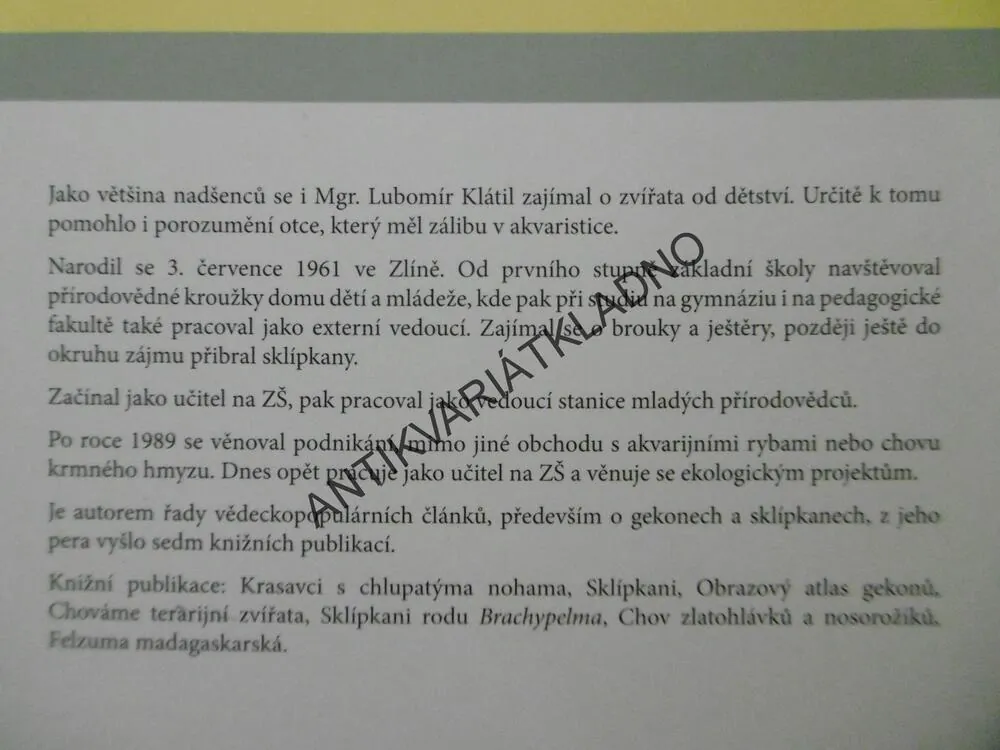 AGAMA VOUSATÁ, LUBOMÍR KLÁTIL, **an