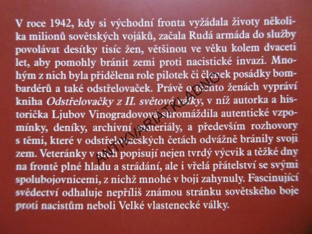 ODSTŘELOVAČKY Z II.SVĚTOVÉ VÁLKY, VINOGRADOVÁ, **an