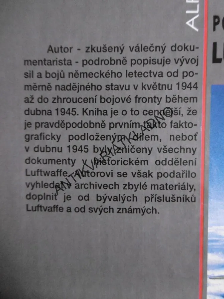 POSLEDNÍ ROK LUFTWAFFE, PRICE, LETECTVÍ, VÁLKA, **an