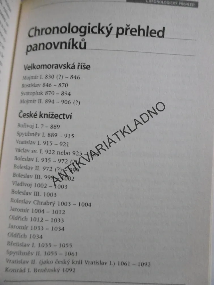 VLÁDCI ČESKÝCH ZEMÍ, **an