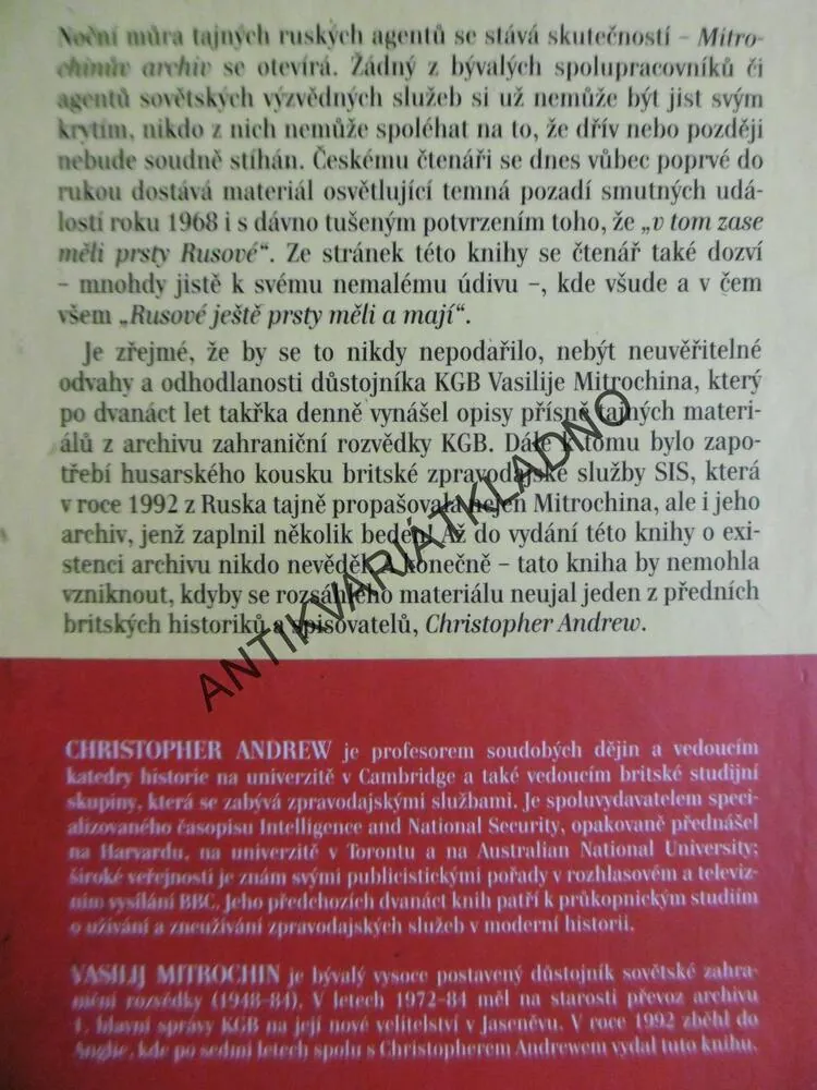 KGB, MITROCHINŮV ARCHIV, CHRISTOPHER ANDREW, **an