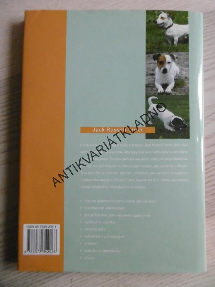 JACK RUSSELL TERIÉR, ESTER VERHOEF-VERHALLEN, PES, CHOVATEL, BRUCE FOGLE, PŘÍRUČKY PRO CHOVATELE PSŮ, **an