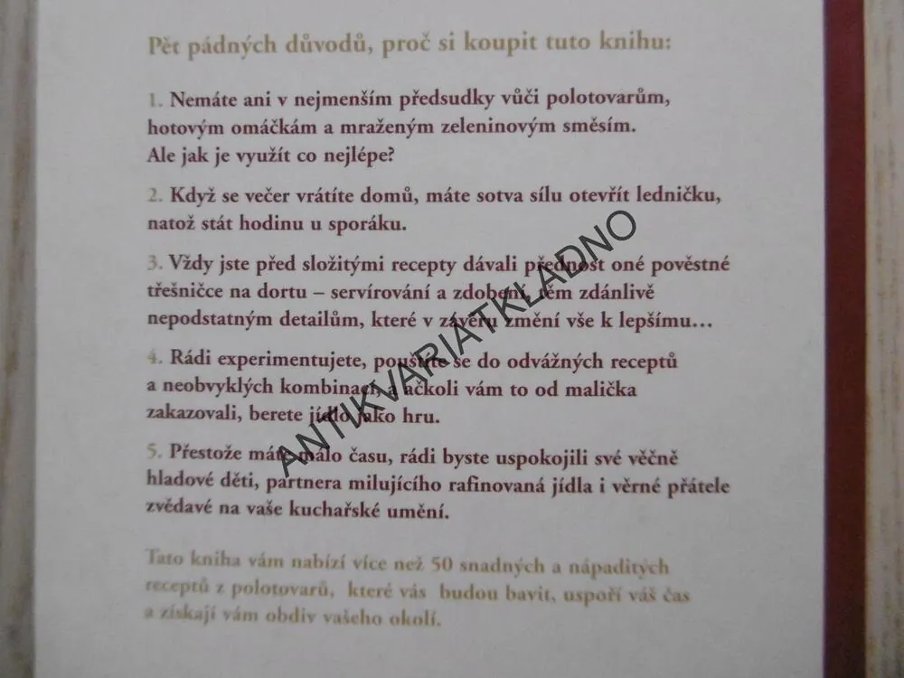 KUCHAŘSKÝ MANUÁL ANEB JAK Z POLOTOVARŮ PŘIPRAVIT JÍDLO JAKO OD MAMINKY, ANNA PAVLOWITCH, **an