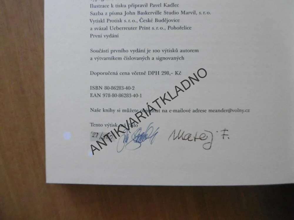 PERLORODKY, JIŘÍ STRÁNSKÝ, MATĚJ FORMAN, OBA AUTOŘI AUTOGRAMY **an