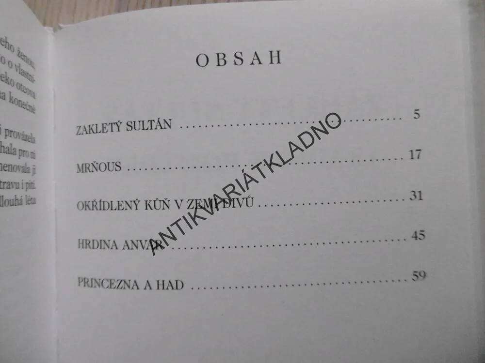ZAKLETÝ SULTÁN, ARABSKÉ POHÁDKY, AUTOGRAM ILUSTRÁTORA - JINDŘICH ULRICH, **an