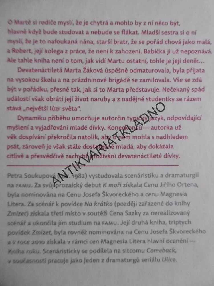 MARTA V ROCE VETŘELCE, PETRA SOUKUPOVÁ, **an