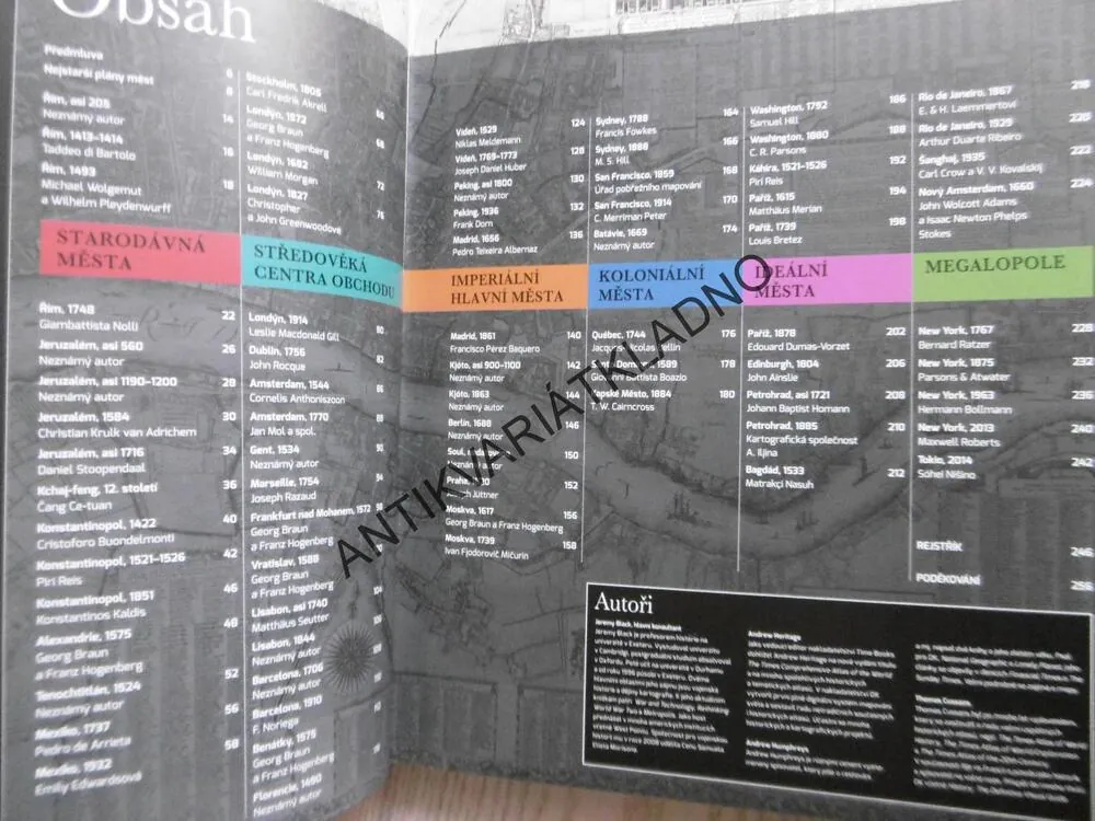 MAPY MĚST, HISTORICKÁ VÝPRAVA ZA MAPAMI, PLÁNY A OBRAZY MĚST, **an