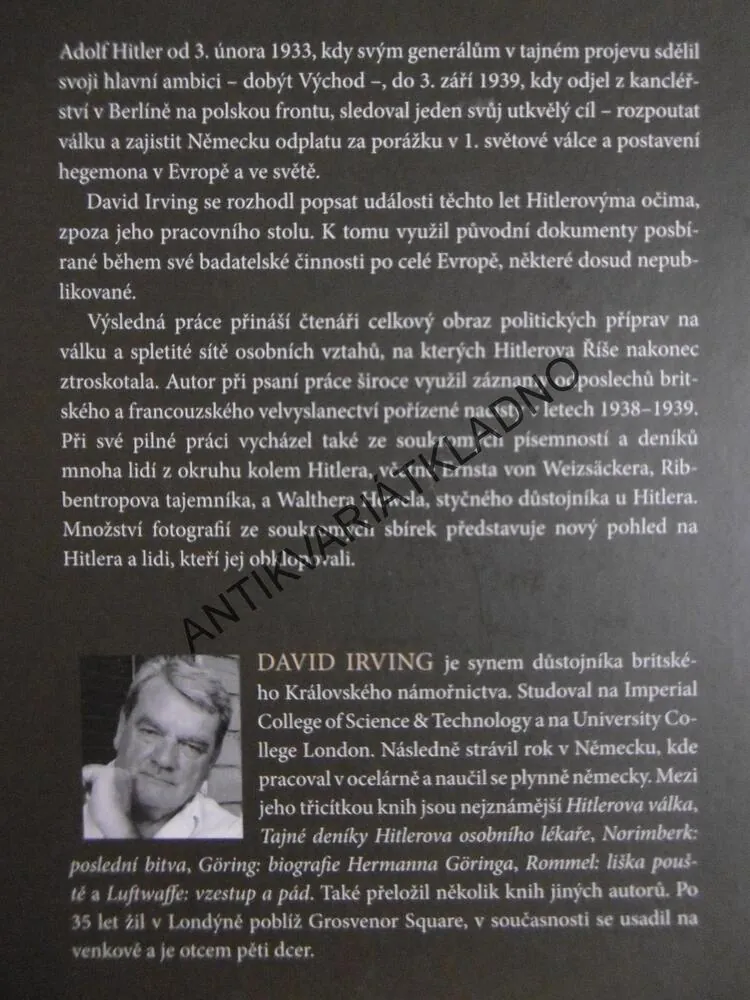 HITLEROVA VÁLEČNÁ STEZKA, NĚMECKO 1933-1939, DAVID IRVING, **an