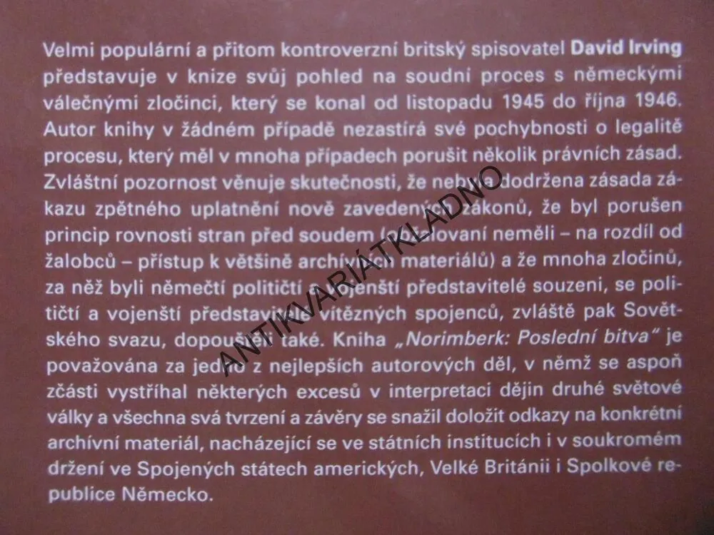 NORIMBERK, POSLEDNÍ BITVA, DAVID IRVING, **an