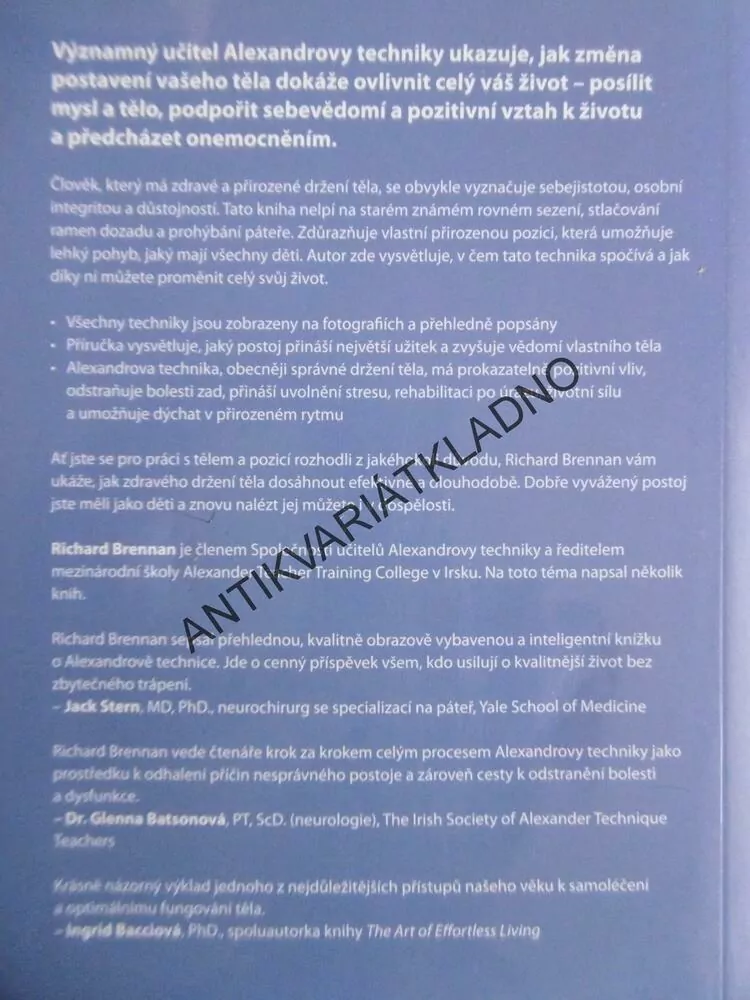 SPRÁVNÉ DRŽENÍ TĚLA, RICHAR BRENNAN, **an