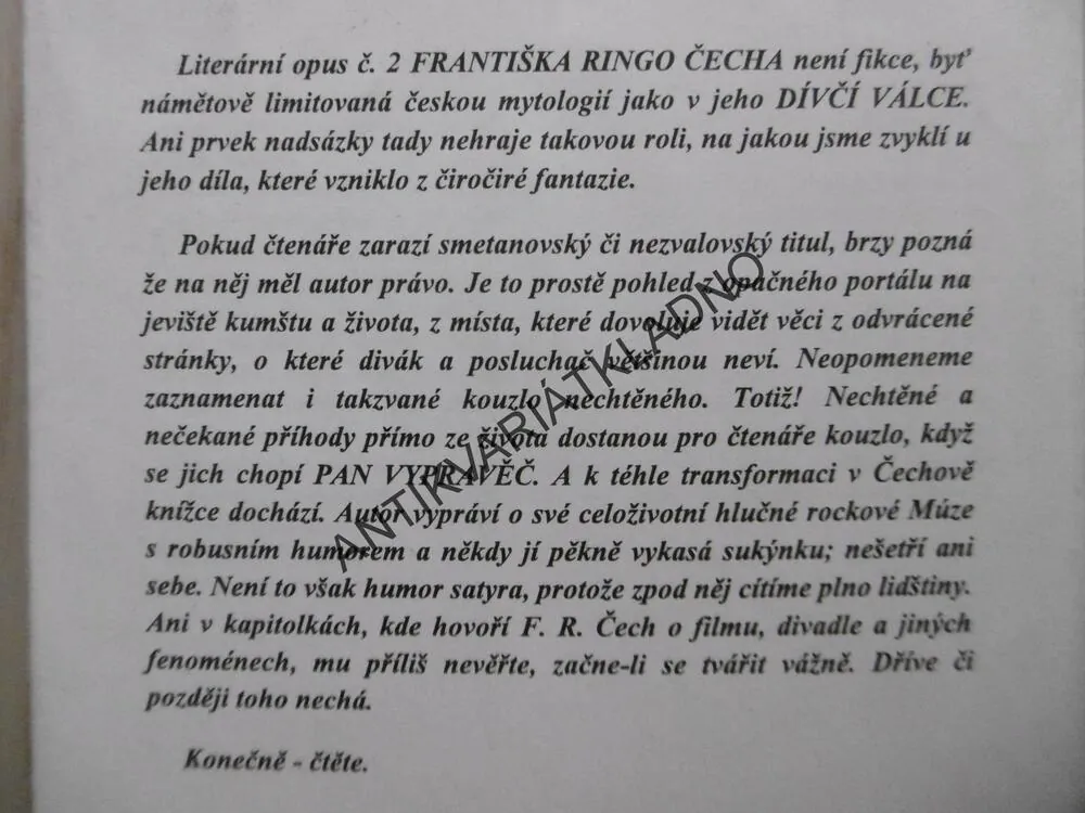 Z MÉHO ŽIVOTA, FRANTIŠEK RINGO ČECH, **an