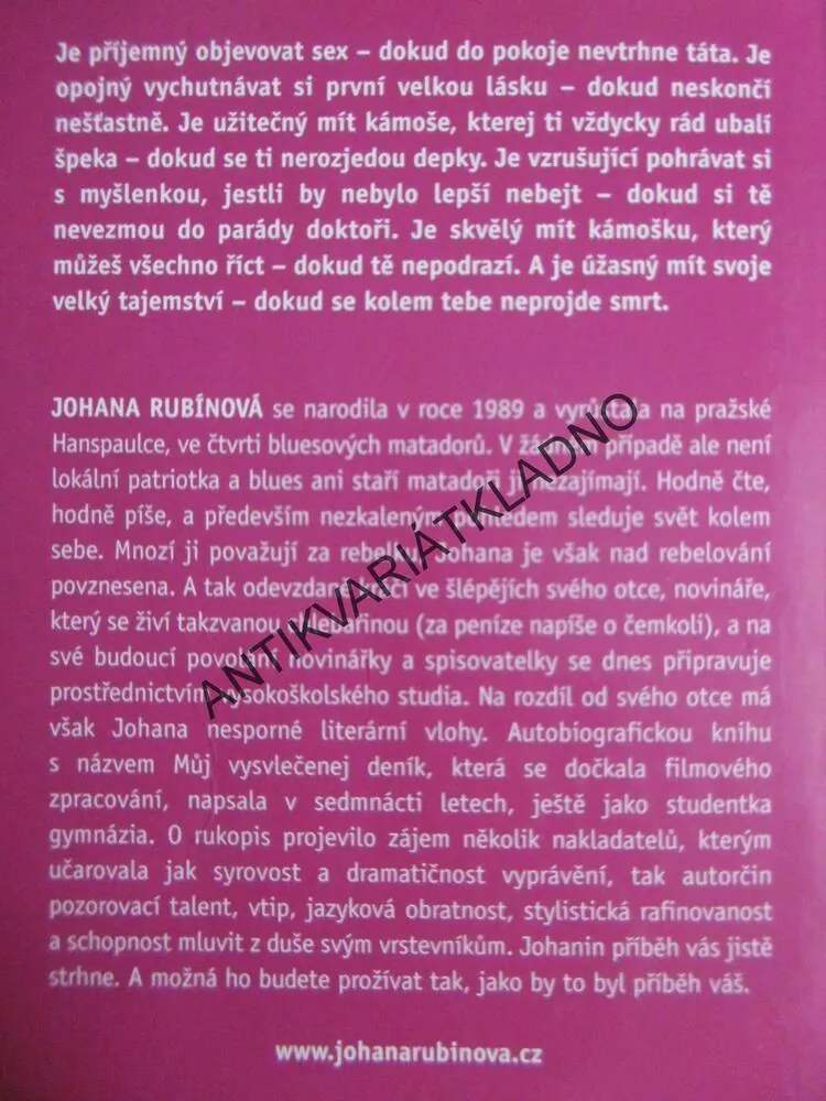 MŮJ VYSVLEČENEJ DENÍK, JOHANA RUBÍNOVÁ, **an