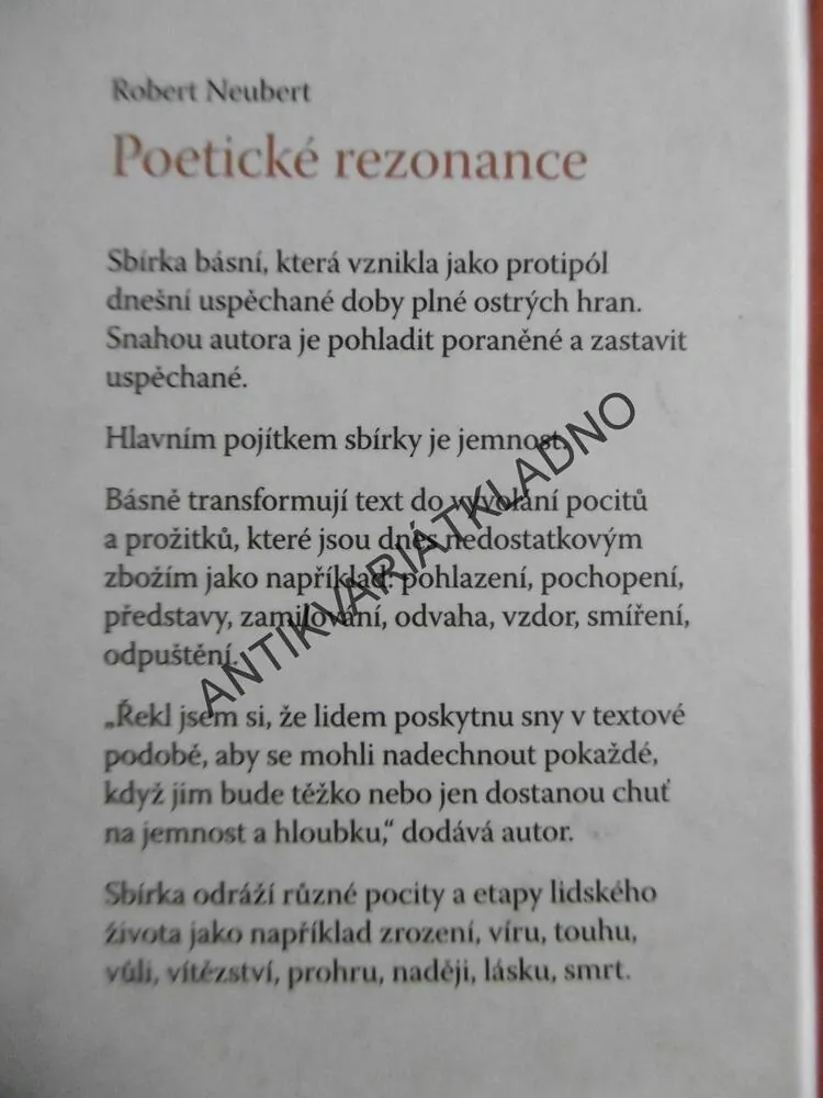 POETICKÉ REZONANCE, ROBERT NEUBERT, **an