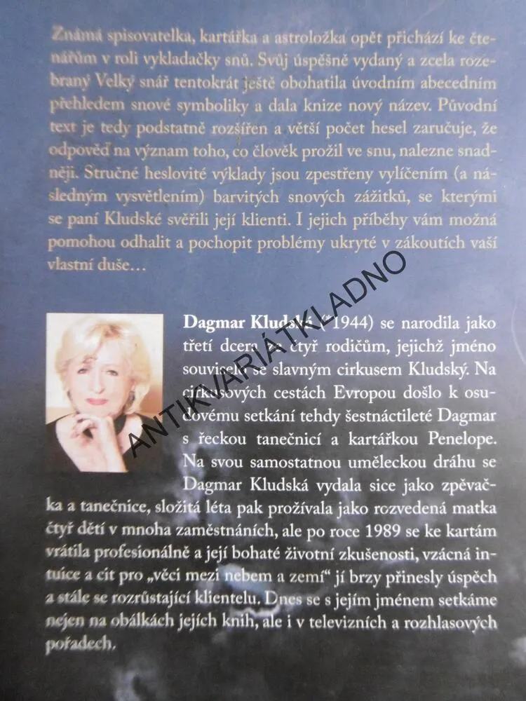 SNÁŘ, DAGMAR KLUDSKÁ, **an
