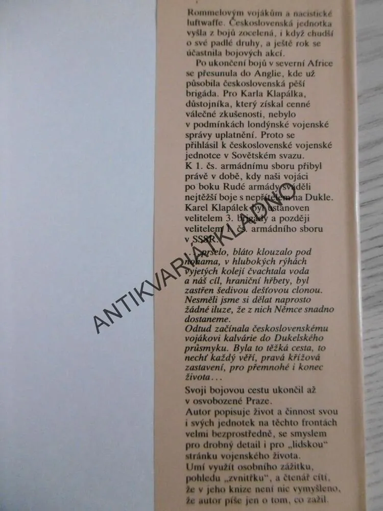 OZVĚNY BOJŮ, KAREL KLAPÁLEK, **an