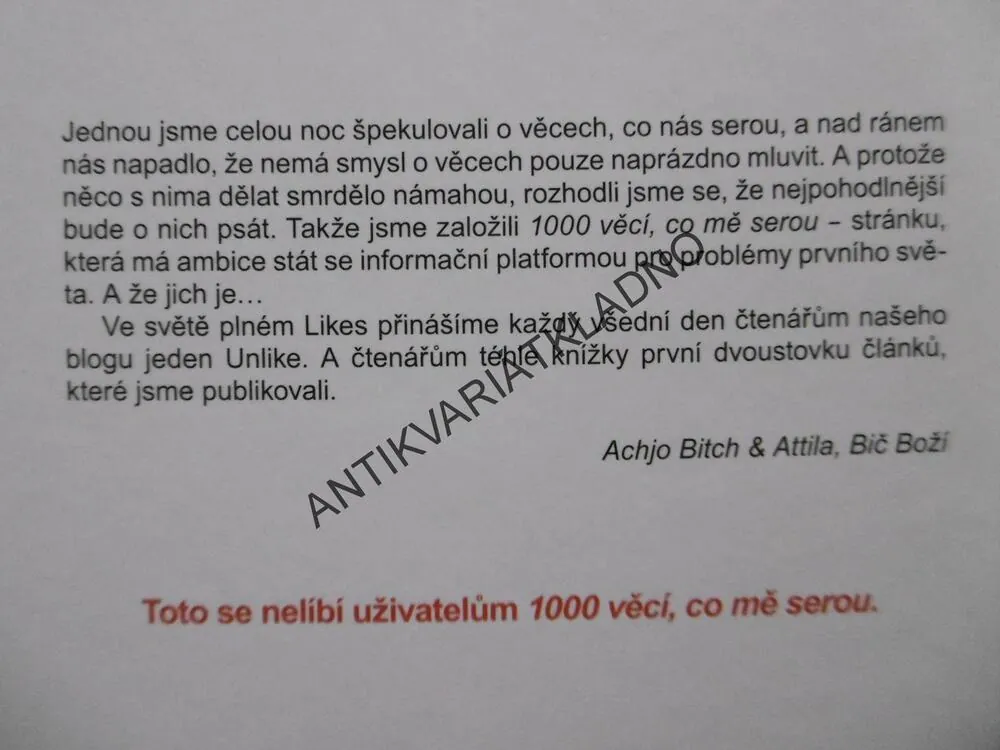 1000 VĚCÍ, CO MĚ SEROU, VOL. 1, **an
