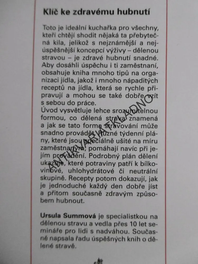 ZDRAVĚ JÍST, ZDRAVĚ ŽÍT, URSULA SUMM, **an