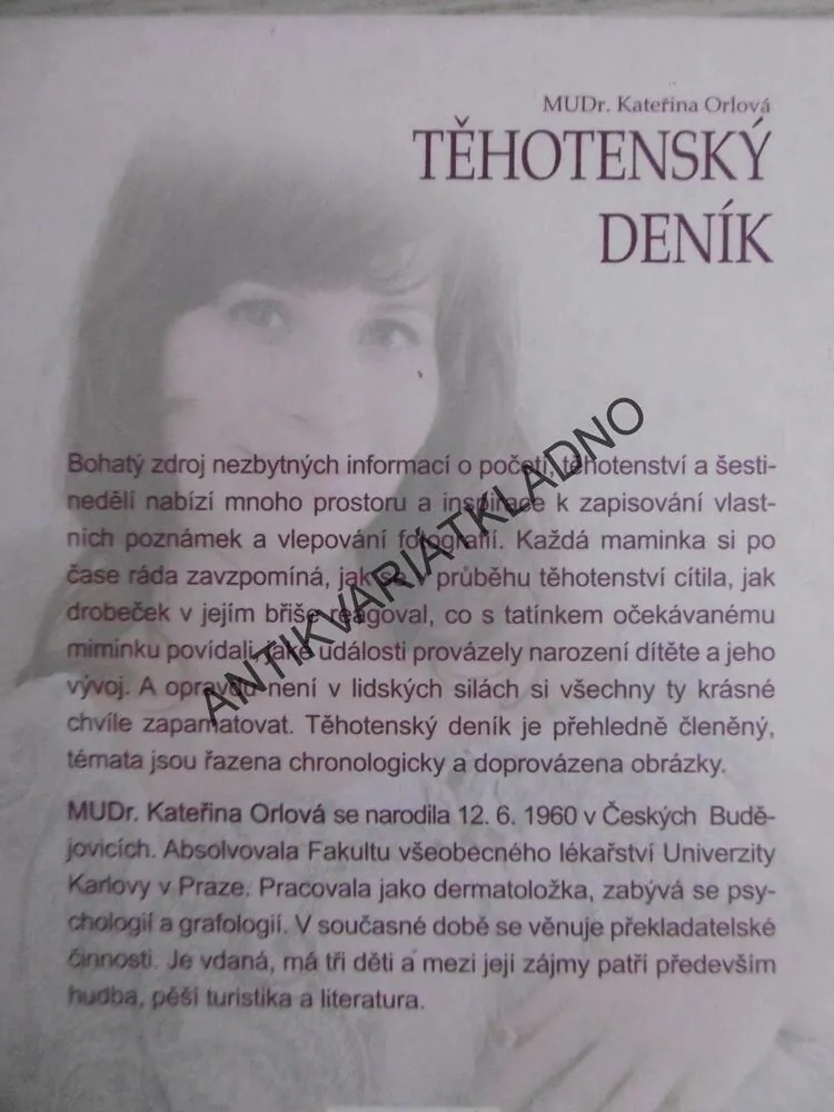 TĚHOTENSKÝ DENÍK, KATEŘINA ORLOVÁ, **an