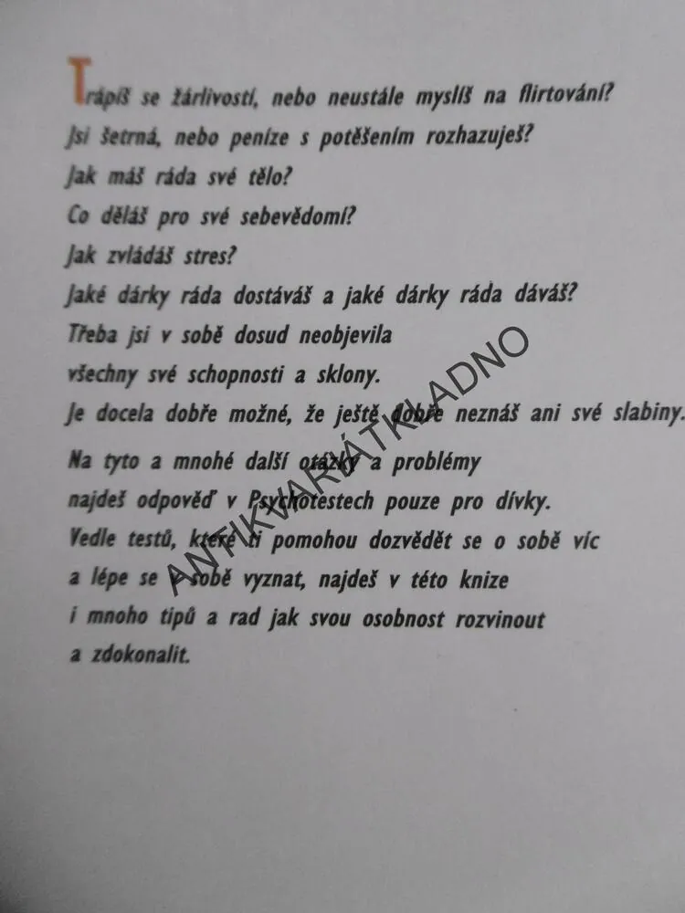 PSYCHOTESTY POUZE PRO DÍVKY, BRITTA WEIMEROVÁ-LANGEROVÁ, **an