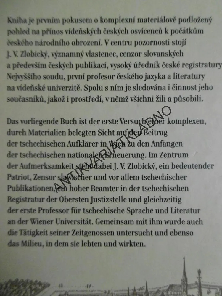 VÍDEŇSKÝ PODÍL NA POČÁTCÍCH NÁRODNÍHO OBROZENÍ DVOJJAZYČNÉ, ČESKY, NĚMECKY, **an