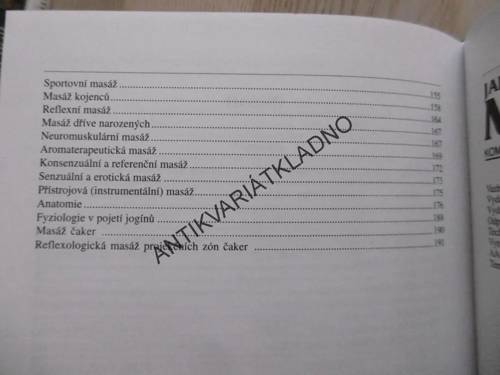 MASÁŽE, JAN SEDMÍK, **an