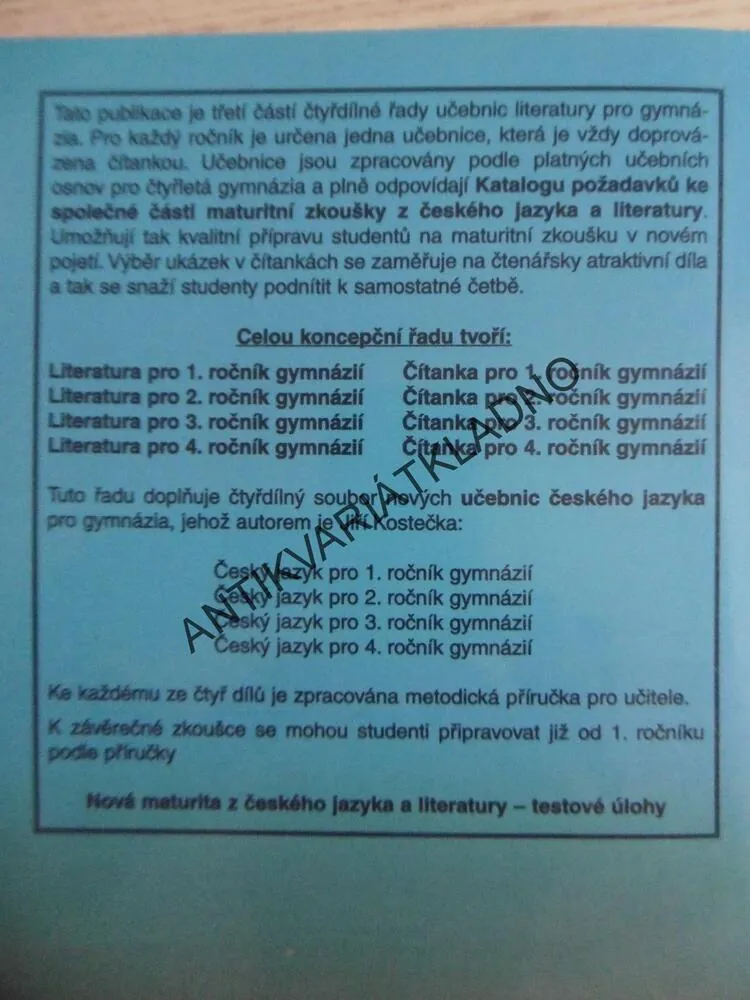 ČESKÝ JAZYK PRO III. ROČNÍK GYMNÁZIÍ, JOSEF SOUKAL A KOLEKTIV
